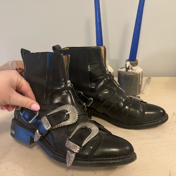 TOGA PULLA black two buckle western boots - Picture 6 of 8